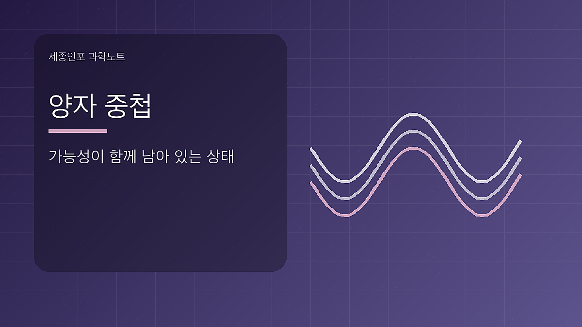 양자 중첩 글을 설명하는 시각 이미지